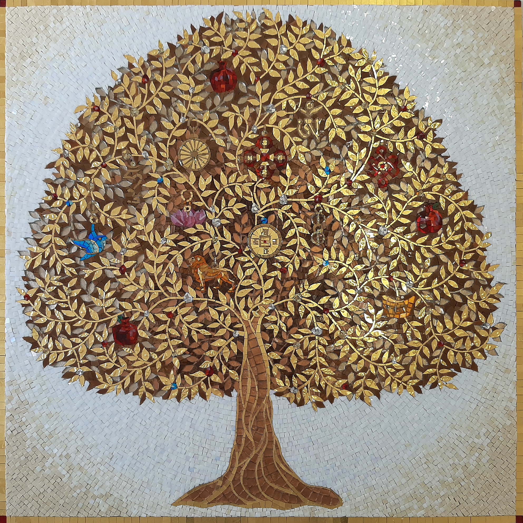 The mosaic panel “Golden Tree”